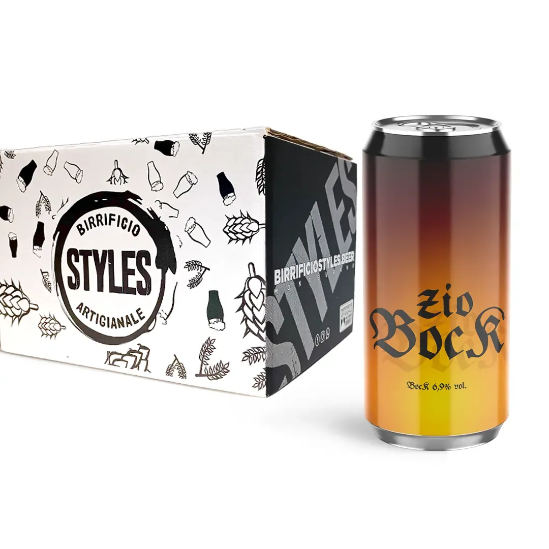 Styles Zio Bock birra in lattina 33 cl bock ramata