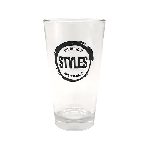 Styles Bicchiere birra 30cl vetro spesso logo nero